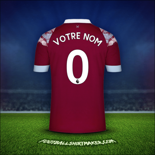 Maillot West Ham United FC 2022/2023 -  votre nom - 0