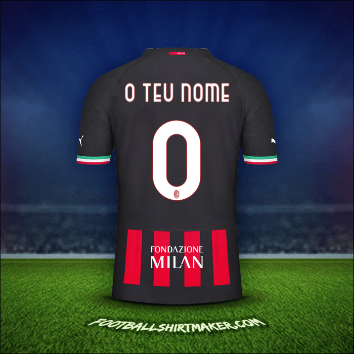 Camisola AC Milan Cup 2022/2023 -  o teu nome - 0