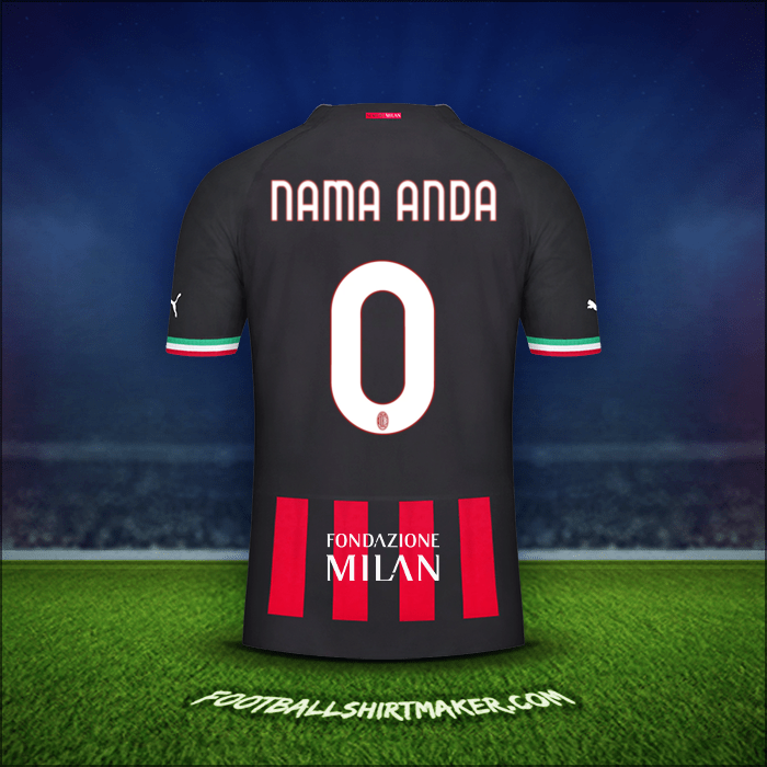 Jersey AC Milan Cup 2022/2023 -  nama anda - 0