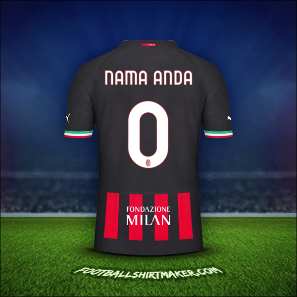 Jersey AC Milan Cup 2022/2023 -  nama anda - 0
