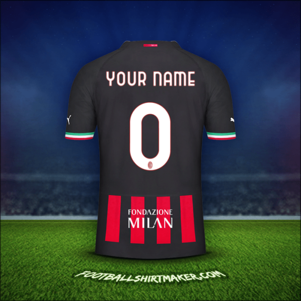 Jersey AC Milan Cup 2022/2023 -  your name - 0