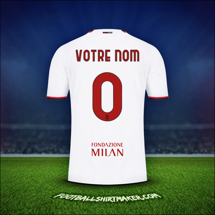 Maillot AC Milan Cup 2022/2023 Extérieur -  votre nom - 0