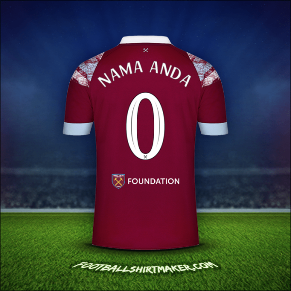 Jersey West Ham United FC Cup 2022/2023 -  nama anda - 0