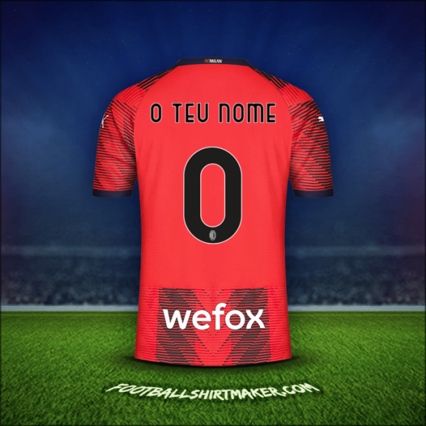 Camisola AC Milan 2023/2024 -  o teu nome - 0