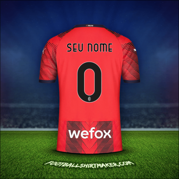 Camisa AC Milan 2023/2024 -  seu nome - 0