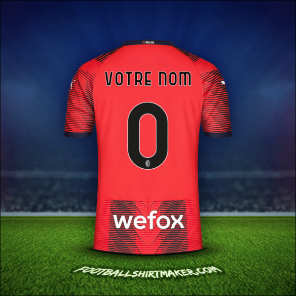 Maillot AC Milan 2023/2024 -  votre nom - 0