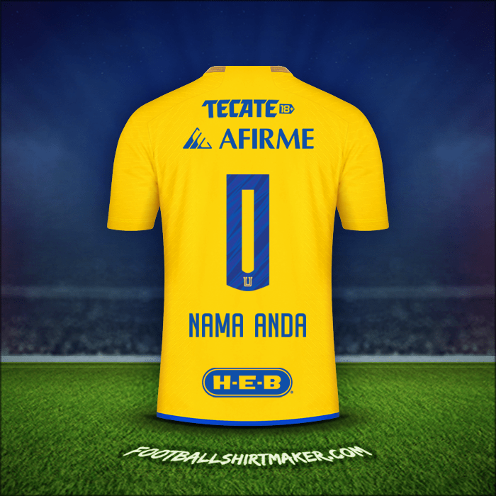 Jersey Tigres UANL 2023/2024 -  nama anda - 0