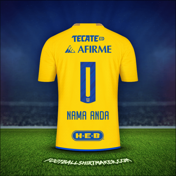Jersey Tigres UANL 2023/2024 -  nama anda - 0