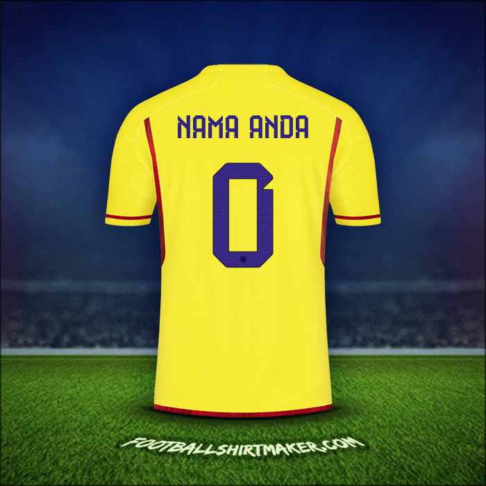 Jersey Kolombia 2022/2023 -  nama anda - 0