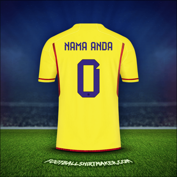 Jersey Kolombia 2022/2023 -  nama anda - 0