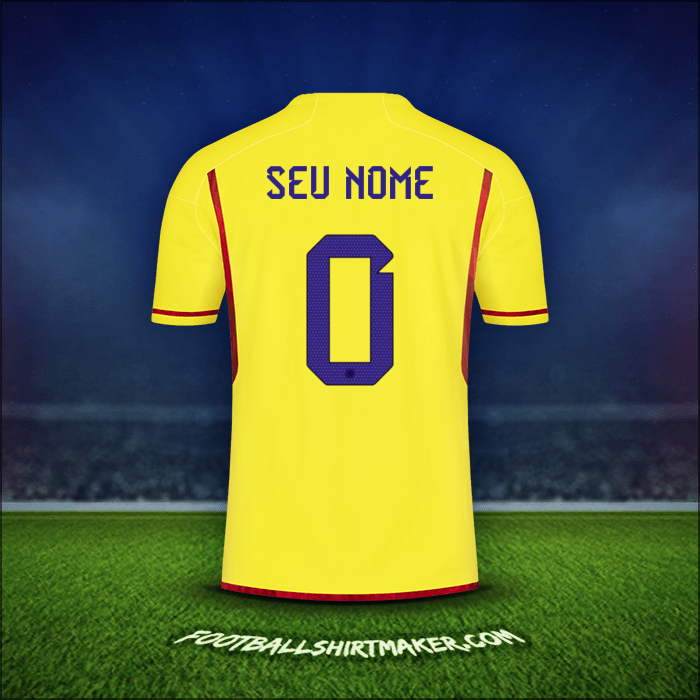 Camisa Colômbia 2022/2023 -  seu nome - 0