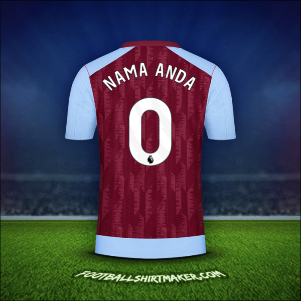 Jersey Aston Villa FC 2023/2024 -  nama anda - 0