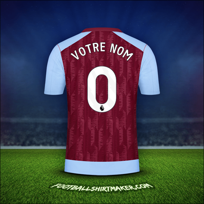 Maillot Aston Villa FC 2023/2024 -  votre nom - 0