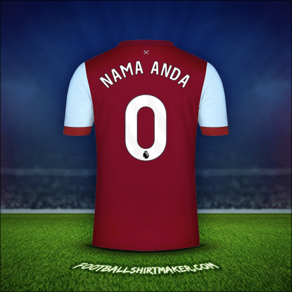 Jersey West Ham United FC 2023/2024 -  nama anda - 0