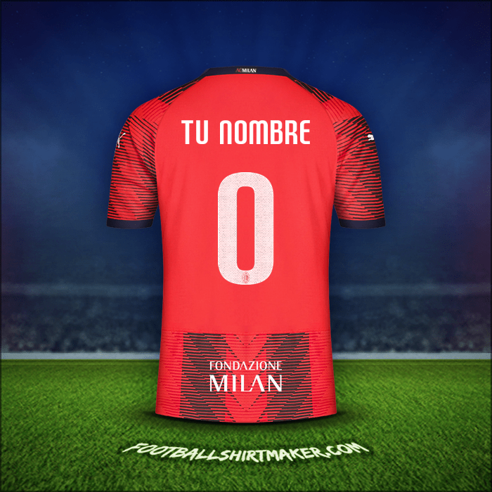Jersey AC Milan Cup 2023/2024 -  tu nombre - 0