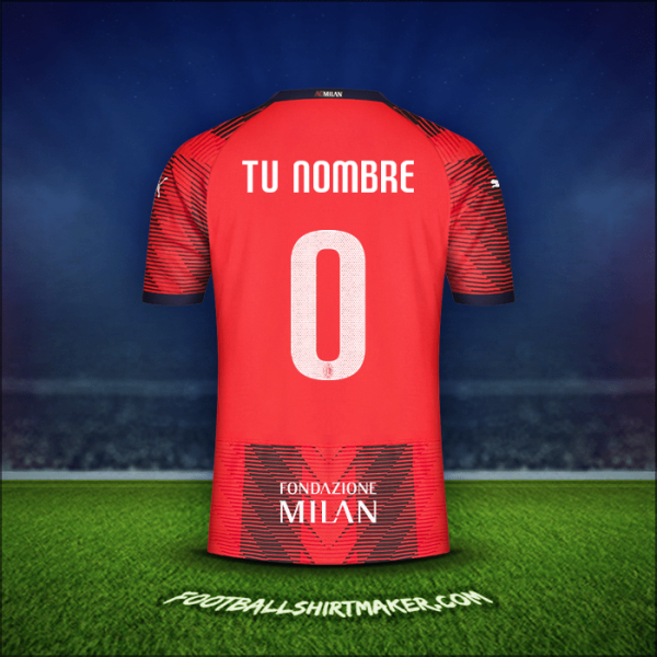 Jersey AC Milan Cup 2023/2024 -  tu nombre - 0