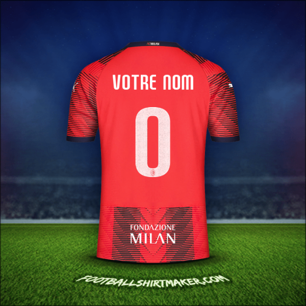 Maillot AC Milan Cup 2023/2024 -  votre nom - 0