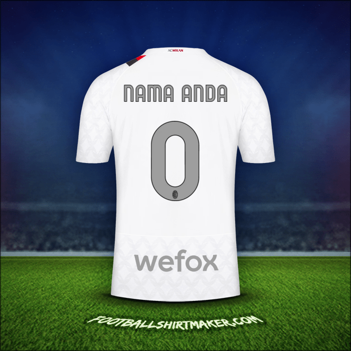 Jersey AC Milan 2023/2024 Alternatif -  nama anda - 0