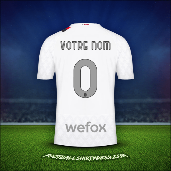 Maillot AC Milan 2023/2024 Extérieur -  votre nom - 0