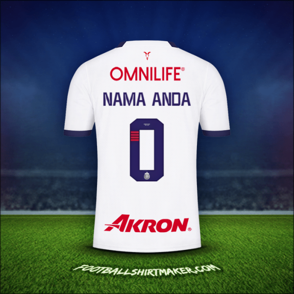 Jersey Guadalajara 2023/2024 Alternatif -  nama anda - 0