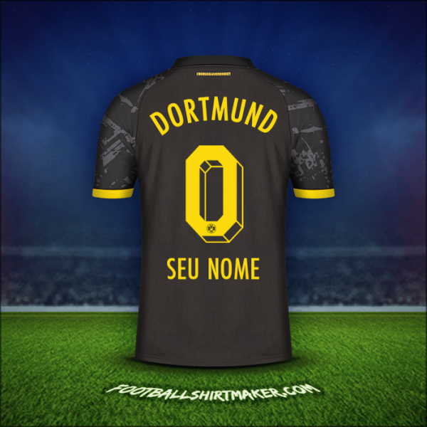 Camisa Borussia Dortmund 2023/2024 Alternativa -  seu nome - 0