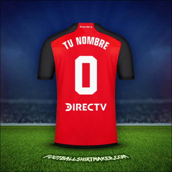 Jersey River Plate 2023/2024 Visita -  tu nombre - 0