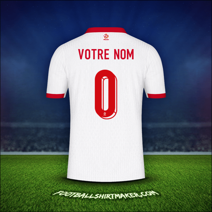 Maillot Pologne 2024 -  votre nom - 0
