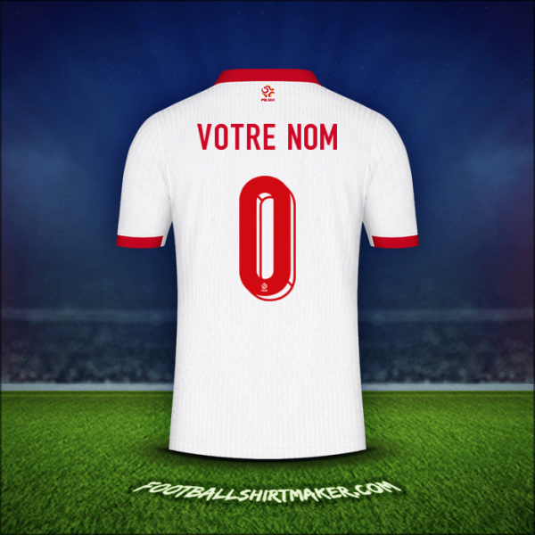 Maillot Pologne 2024 -  votre nom - 0