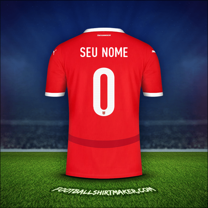 Camisa Áustria 2024 -  seu nome - 0