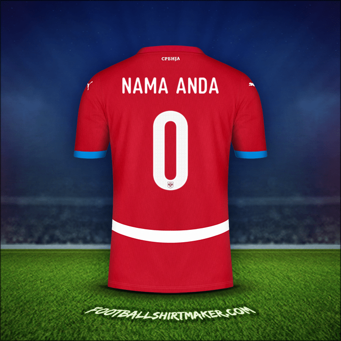 Jersey Serbia 2024 -  nama anda - 0