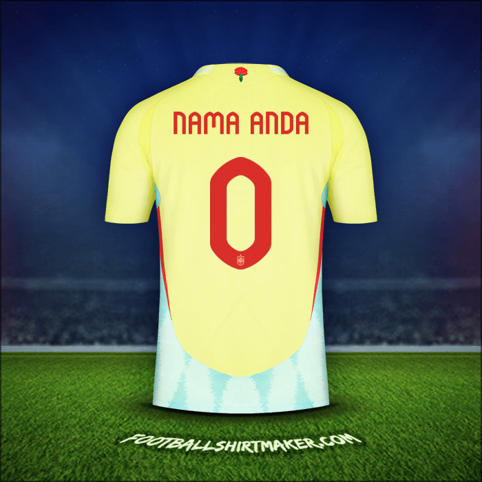 Jersey Spanyol 2024 Alternatif -  nama anda - 0
