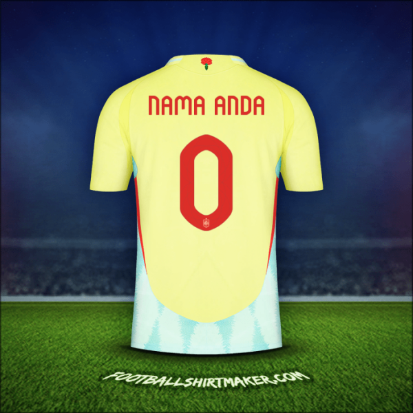 Jersey Spanyol 2024 Alternatif -  nama anda - 0