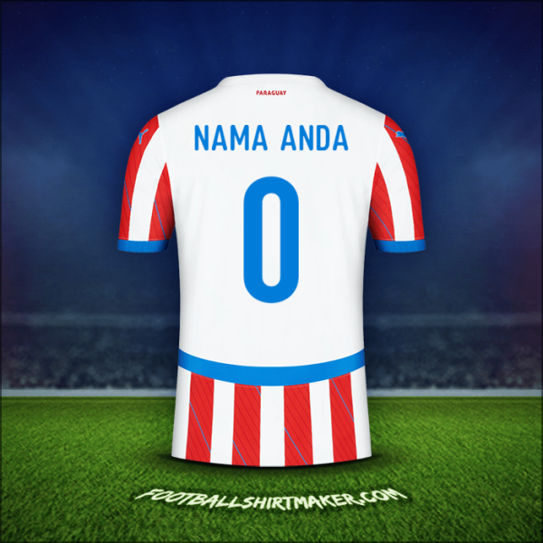 Jersey Paraguay 2024 -  nama anda - 0