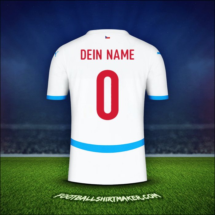 Trikot Tschechien 2024 Auswärts -  dein name - 0
