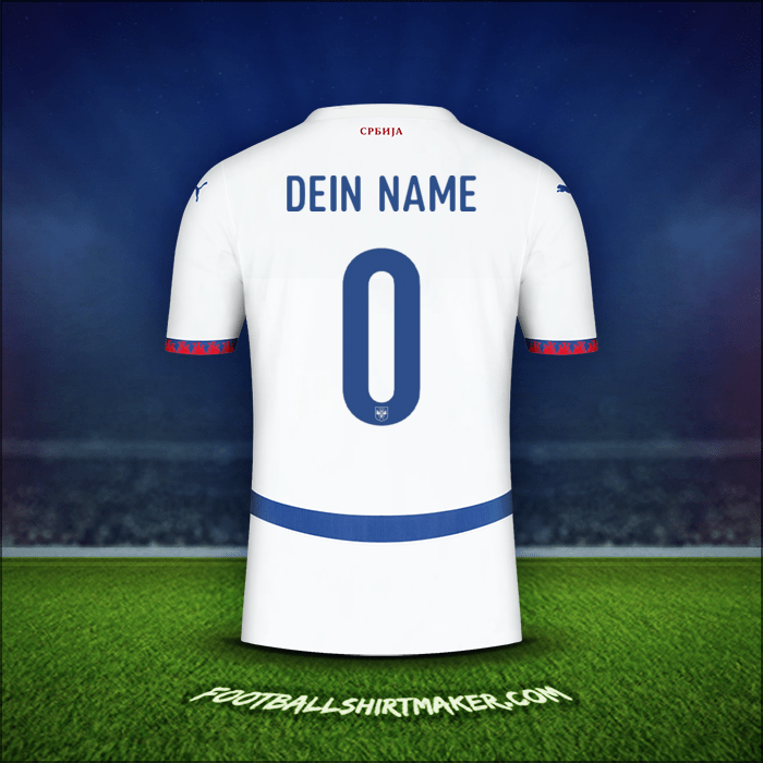 Trikot Serbien 2024 Auswärts -  dein name - 0
