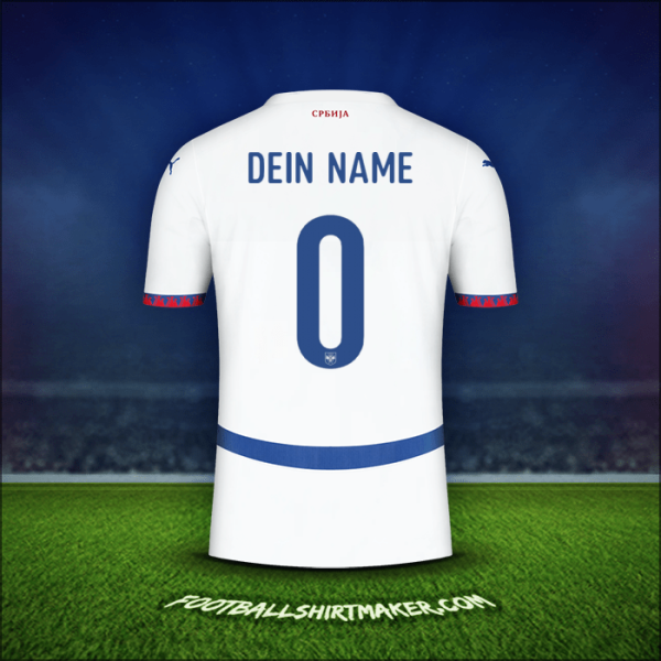 Trikot Serbien 2024 Auswärts -  dein name - 0