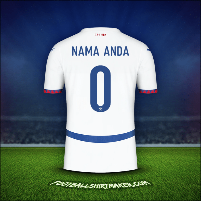 Jersey Serbia 2024 Alternatif -  nama anda - 0