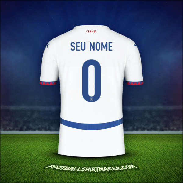 Camisa Sérvia 2024 Alternativa -  seu nome - 0