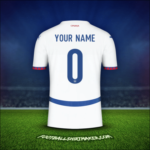 Jersey Serbia 2024 Away -  your name - 0