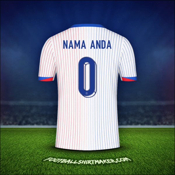 Jersey Prancis 2024 Alternatif -  nama anda - 0