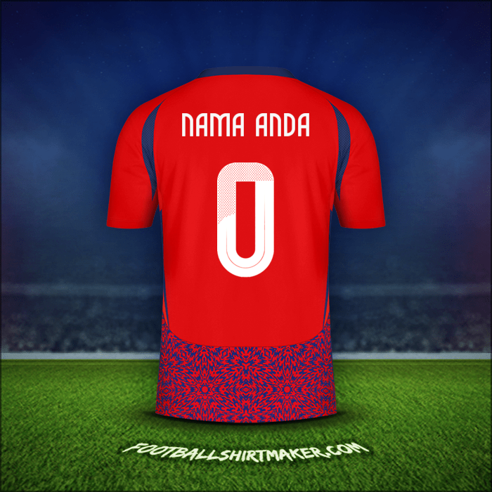 Jersey Kosta Rika 2024 -  nama anda - 0