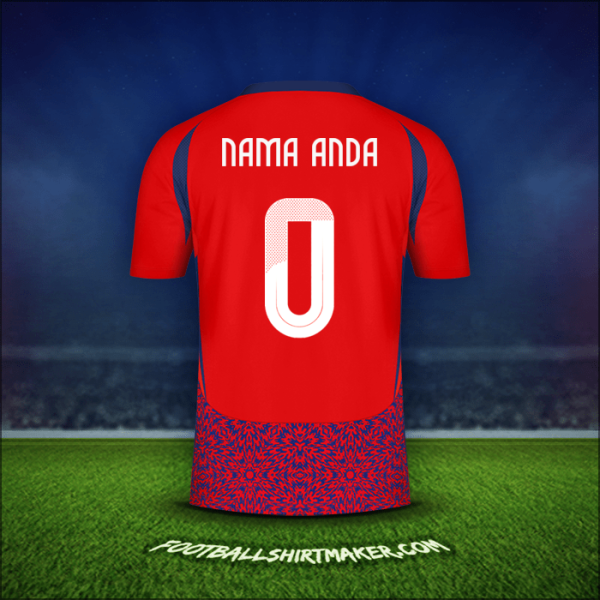 Jersey Kosta Rika 2024 -  nama anda - 0