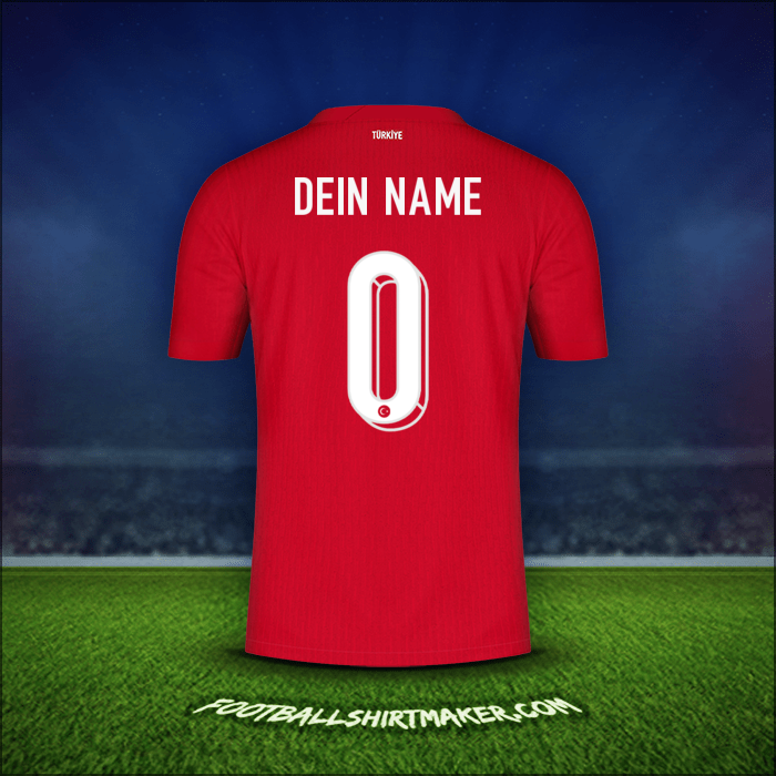 Trikot Türkei 2024 Auswärts -  dein name - 0
