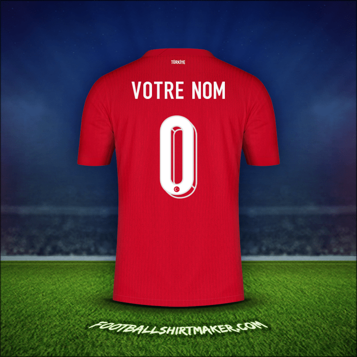 Maillot Turquie 2024 Extérieur -  votre nom - 0