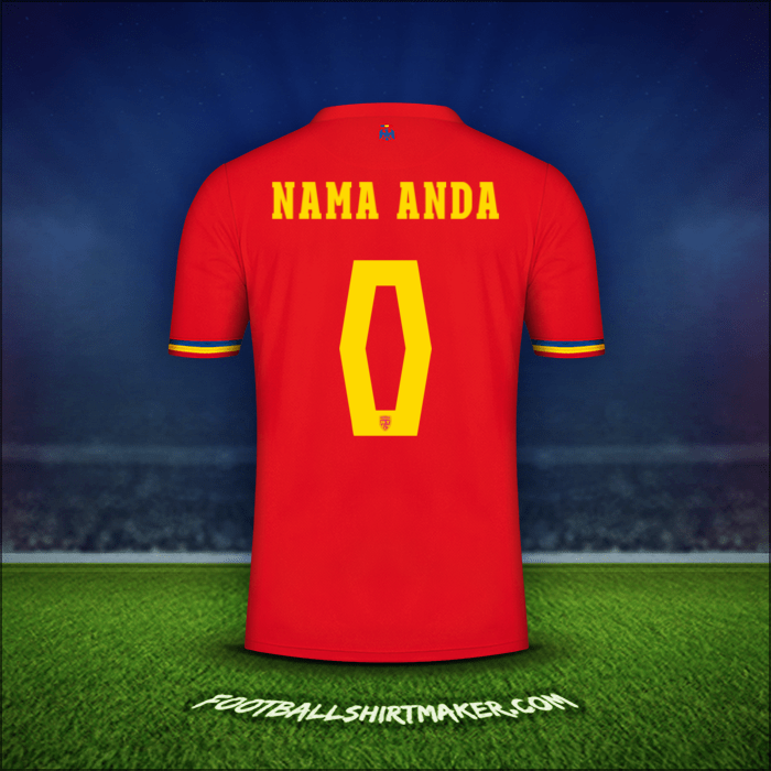 Jersey Rumania 2024 Alternatif -  nama anda - 0