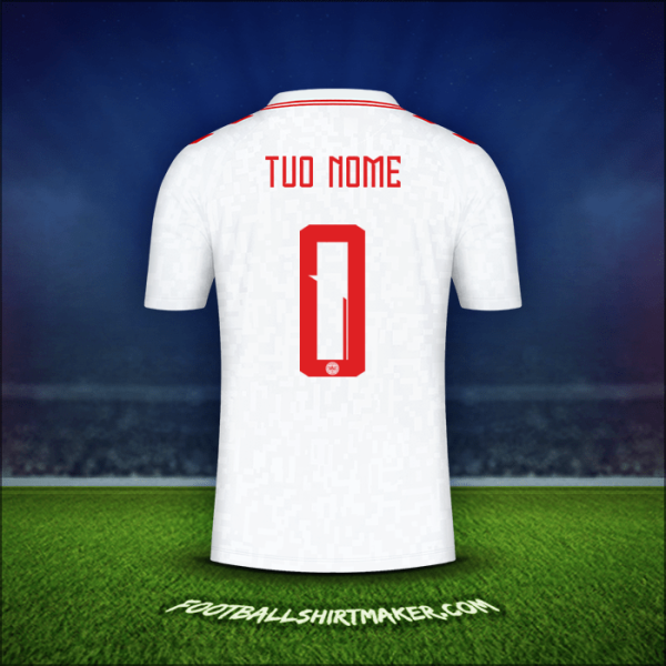 Maglia Danimarca 2024 Seconda -  tuo nome - 0