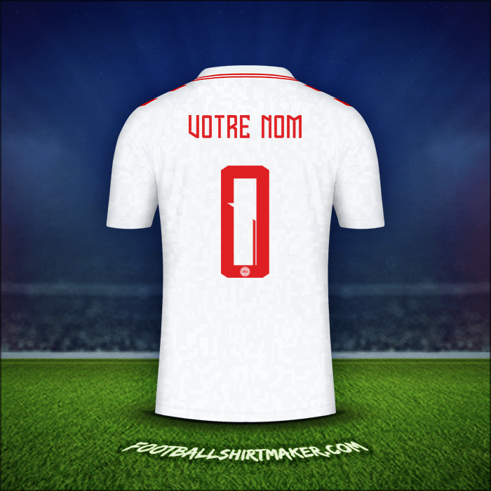 Maillot Danemark 2024 Extérieur -  votre nom - 0