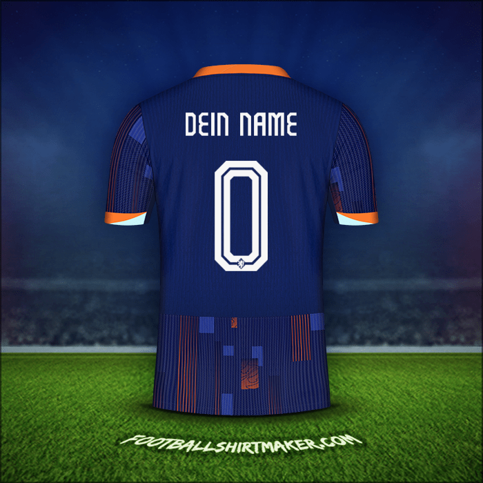 Trikot Niederlande 2024 Auswärts -  dein name - 0