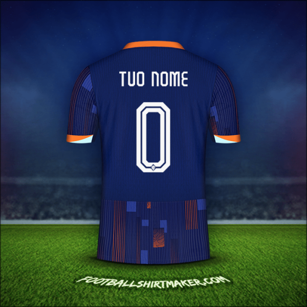 Maglia Paesi Bassi 2024 Seconda -  tuo nome - 0