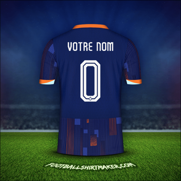 Maillot Pays-Bas 2024 Extérieur -  votre nom - 0
